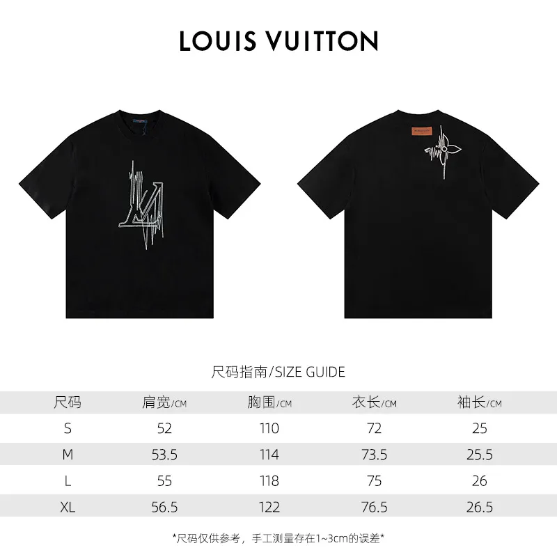 🅿️160 Style: 2026 new Louis Vuitton short-sleeved T-shirt Material: High version 300g double yarn combed cotton Size: S～XL Color: black white Style number: H2003